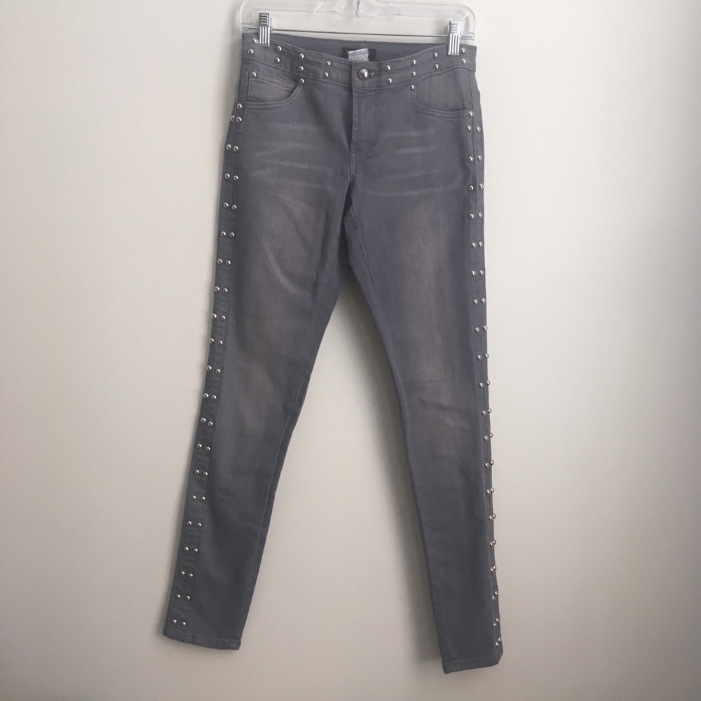 NWOT Grey Wash Studded Jeans